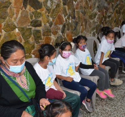 Children wait in the hall to be seen by doctors and dentists during a medical mission trip